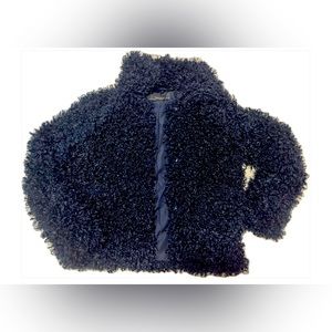 Zara basic collection faux fur jacket. (Navy blue) XS USA.